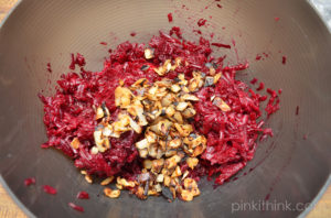 Scrumptious Beet Salad: Onions on Top of Grated Beets