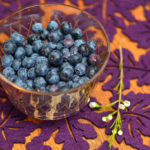 Blueberries in a Bowl with Yoplait Cherry Yogurt